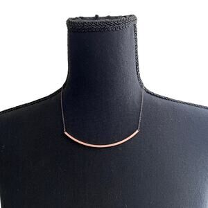 Rose Gold Curved Bar Metal Necklace